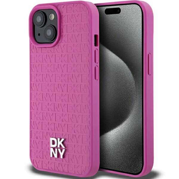 DKNY case for IPHONE 15 compatible with MagSafe DKHMP15SPSHRPSP  pink