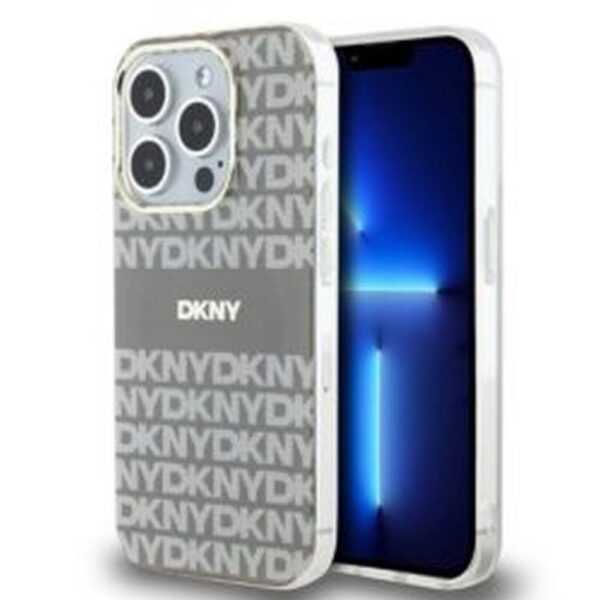 DKNY case for IPHONE 15 Pro compatible with MagSafe DKHMP15LHRHSEE  beige