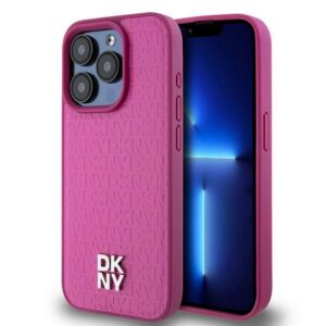 DKNY case for IPHONE 15 Pro compatible with MagSafe DKHMP15LPSHRPSP  pink