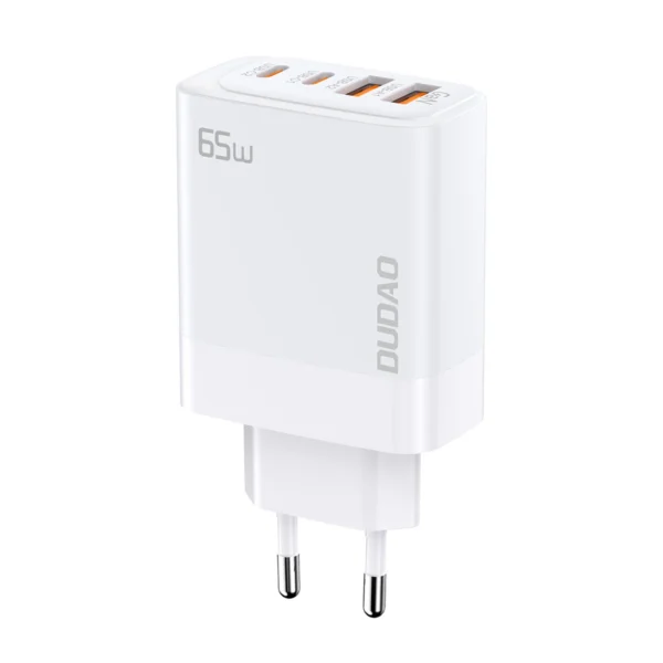 Dudao A65EU GaN network charger 2xUSB-A / 2xUSB-C PD 65W – white