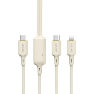 Dudao L7SF 2in1 cable USB-C – USB-C / Lightning 100W 1.2m – beige