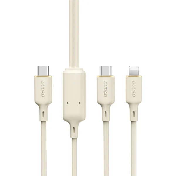 Dudao L7SF 2in1 cable USB-C – USB-C / Lightning 100W 1.2m – beige