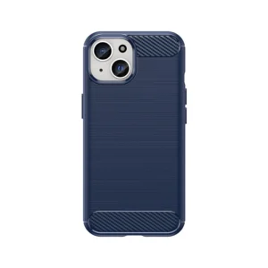 Flexible Carbon Case with a carbon pattern for iPhone 15 – blue