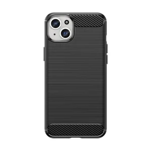 Flexible carbon pattern case for iPhone 15 Plus Carbon Case – black