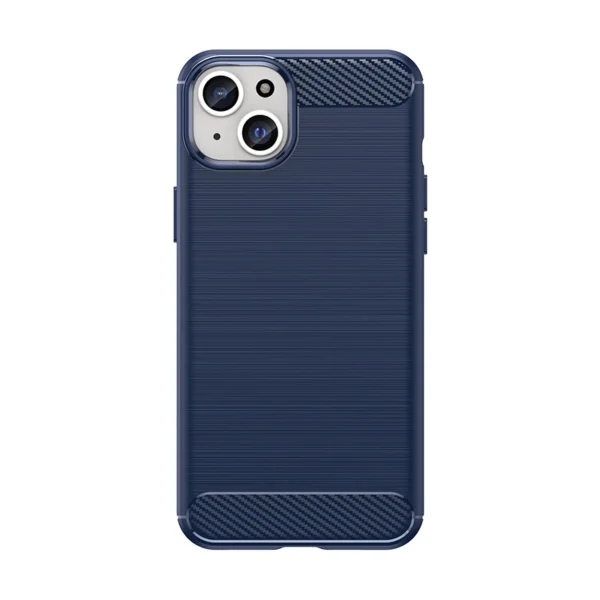 Flexible carbon pattern case for iPhone 15 Plus Carbon Case – blue