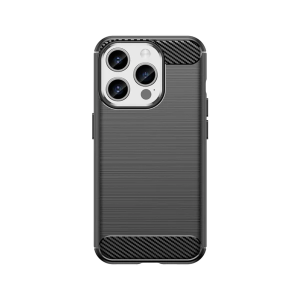 Flexible carbon pattern case for iPhone 15 Pro Carbon Case – black