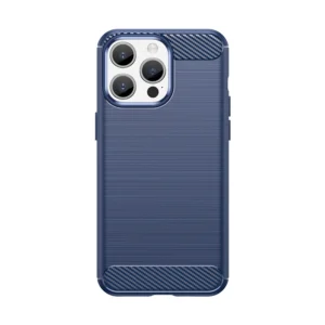 Flexible carbon pattern case for iPhone 15 Pro Carbon Case – blue