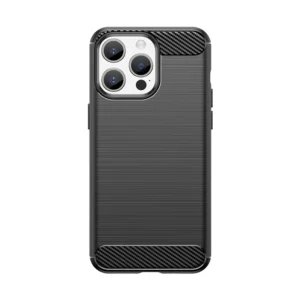 Flexible carbon pattern case for iPhone 15 Pro Max Carbon Case – black