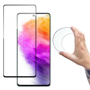 Full Cover Flexi Nano glass film tempered glass with a frame for Samsung Galaxy A73 transparent