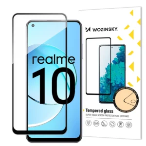 Full Glue Tempered Glass Tempered Glass For Realme 10 9H Full Screen Cover With Black Frame