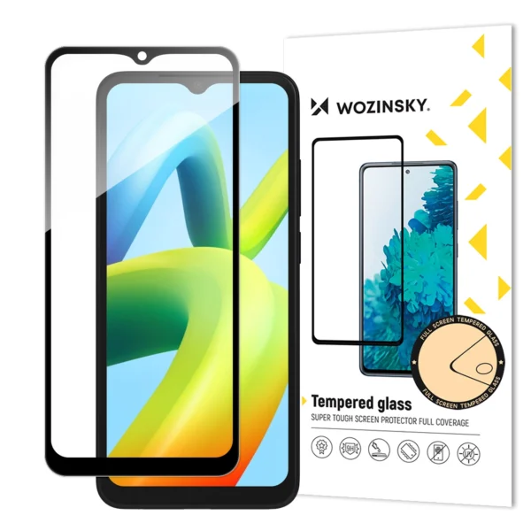 Full Glue Tempered Glass Tempered Glass For Xiaomi Redmi A2 / Redmi A1 9H Full Screen Cover With Black Frame