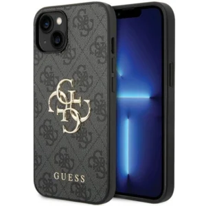 Guess 4G Big Metal Logo case for iPhone 15 – gray