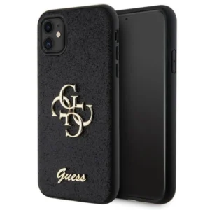 Guess case for iPhone 11 / Xr – black Glitter Script Big 4G