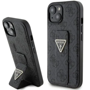 Guess Grip Stand 4G Triangle Strass case for iPhone 15 – black