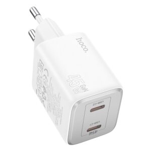 HOCO charger 2 x Type C PD QC 45W GaN N42 white