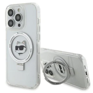 Karl Lagerfeld iPhone 15 Pro Max 6.7" white/white hardcase Ring Stand Choupette Head MagSafe