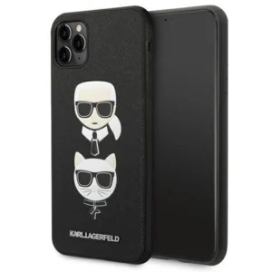 Karl Lagerfeld Saffiano Karl&Choupette Head case for iPhone 11 Pro Max – black