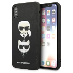 Karl Lagerfeld Saffiano Karl&Choupette Head case for iPhone XS Max – black