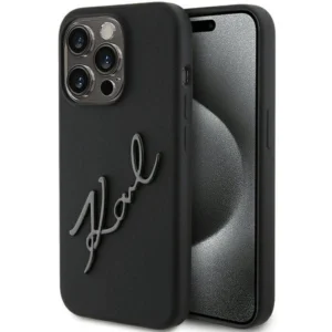 Karl Lagerfeld Silicone Karl Script case for iPhone 15 Pro – black