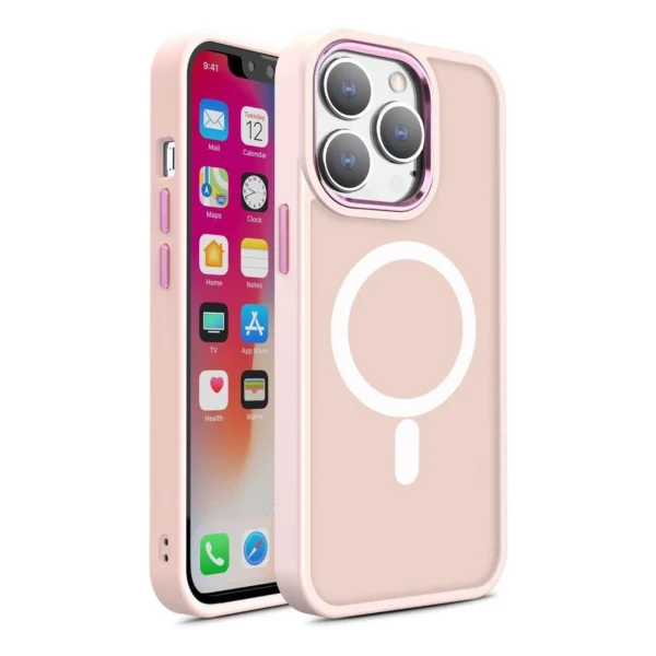 Magnetic case with MagSafe Color Matte Case for iPhone 14 Plus – pink