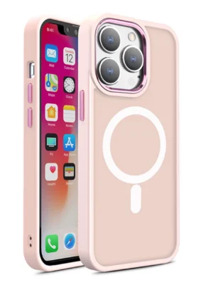 Magnetic Color Matte Case for iPhone 15 Pro – pink