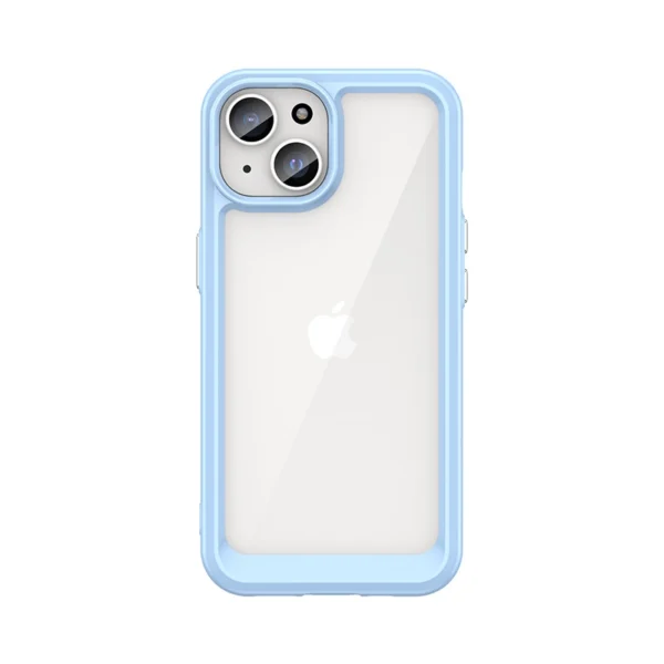 Outer Space reinforced case with flexible frame for iPhone 15 – blue