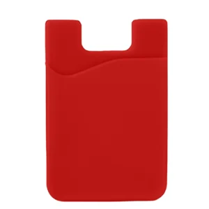 Self-adhesive card case for the back of the phone – red