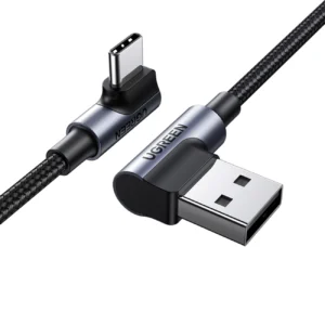 Ugreen 90° angled cable USB C – USB 2.0 480Mbps 3A 3m black (US176)