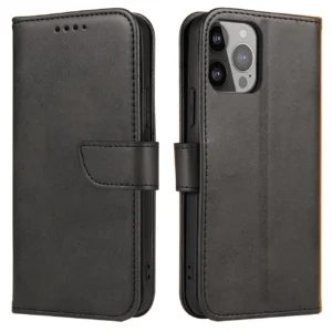 Wallet Case with Stand for iPhone 15 Plus Magnet Case – Black