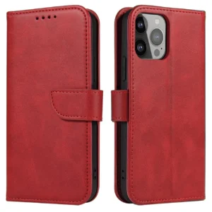 Wallet Case with Stand for iPhone 15 Plus Magnet Case – Red