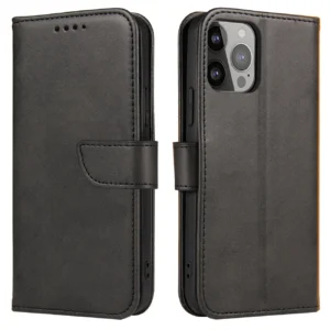 Wallet Case with Stand for iPhone 15 Pro Magnet Case – Black