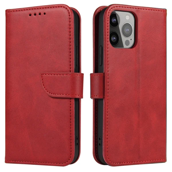 Wallet Case with Stand for iPhone 15 Pro Max Magnet Case – Red