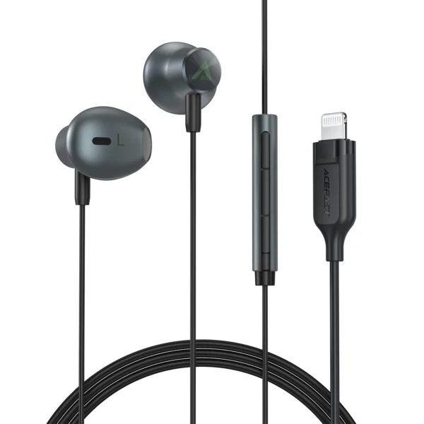 Acefast L1 in-ear headphones with Lightning connector, microphone and remote control 1.2 m - black