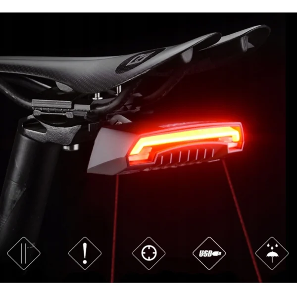 Rockbros LKWD-R1 rear bicycle light with laser and remote control + micro USB cable - USB-A - black