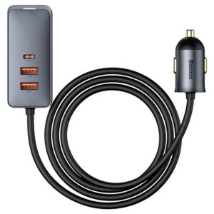 BASEUS car charger 2 x USB A + 2 x Type C with cable PD3.0 QC4.0 3A 120W CCBT-A0G 1,5 m gray