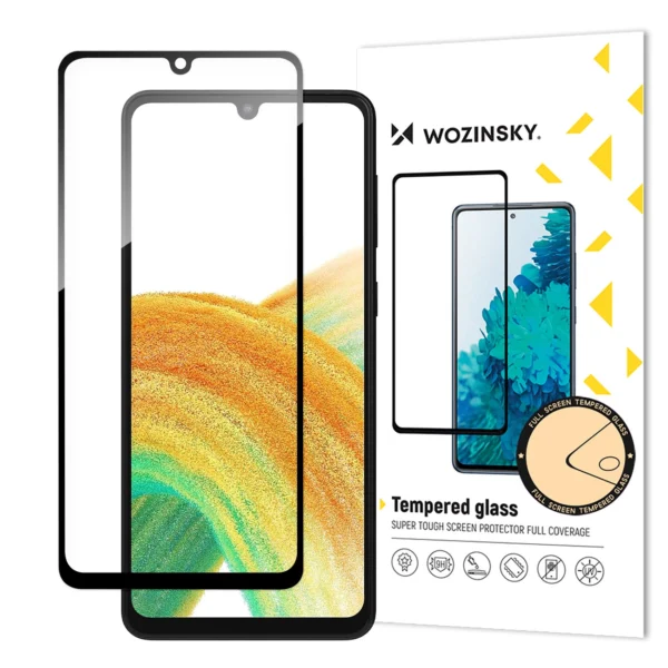 Full Glue Tempered Glass Tempered Glass For Samsung Galaxy A34 5G 9H Full Screen Cover With Black Frame