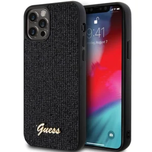 Guess Disco Metal Script case for iPhone 12/12 Pro – black