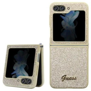 Guess Glitter Script case for Samsung Galaxy Z Flip 5 – gold