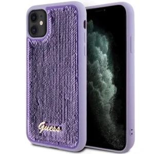 Guess Sequin Script Metal case for iPhone 11 / Xr – purple