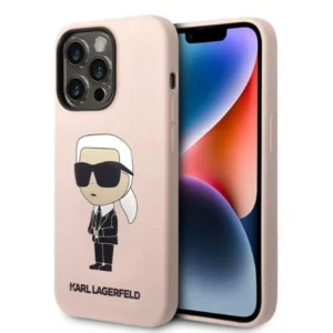 Karl Lagerfeld Silicone Ikonik MagSafe case for iPhone 14 Pro Max – pink