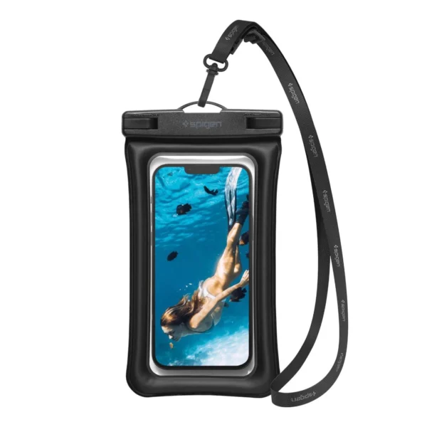 Spigen Aqua Shield A610 waterproof case floating on water – black