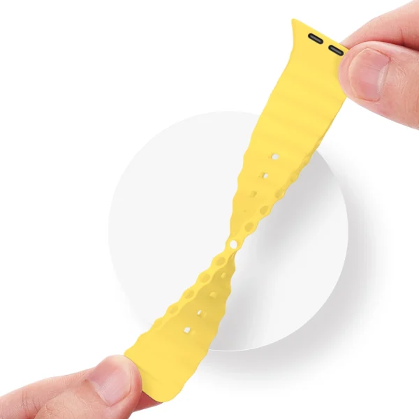 Dux Ducis Strap Watch Strap 9 / 8 / 7 / 6 / 5 / 4 / 3 / 2 / SE (41 / 40 / 38mm) Silicone Band Bracelet Yellow (OceanWave Version)