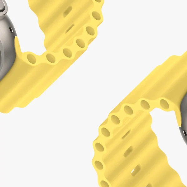 Dux Ducis Strap Watch Strap 9 / 8 / 7 / 6 / 5 / 4 / 3 / 2 / SE (41 / 40 / 38mm) Silicone Band Bracelet Yellow (OceanWave Version)