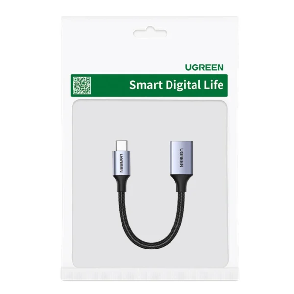 Ugreen OTG adapter cable USB-C (male) - USB-A (female) 5Gb/s 0.15m black (US378)