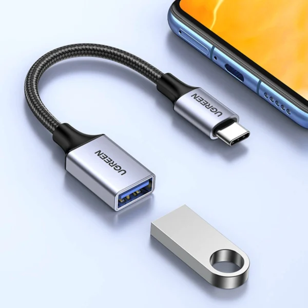 Ugreen OTG adapter cable USB-C (male) - USB-A (female) 5Gb/s 0.15m black (US378)