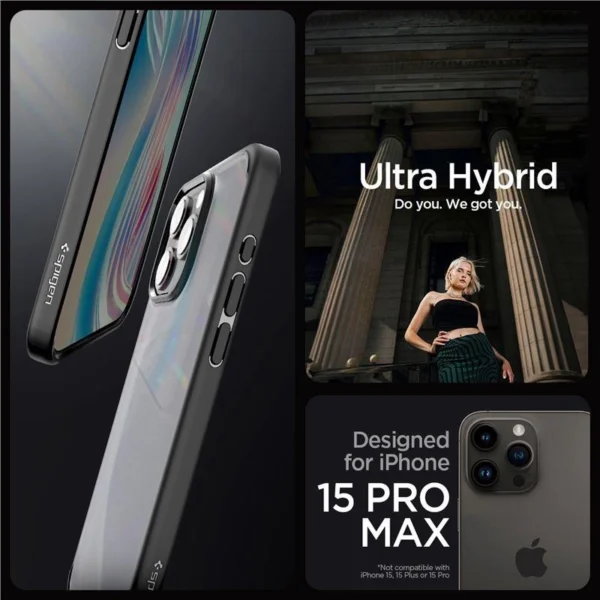 Spigen ULTRA HYBRID IPHONE 15 PRO MAX FROST BLACK