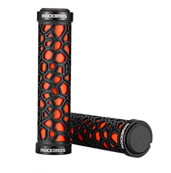 Rockbros 2017-14AOR bicycle grips - black and orange