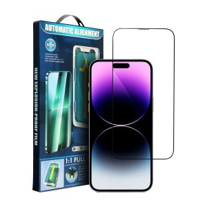 5D Full Glue Tempered Glass for iPhone 16 black + applicator