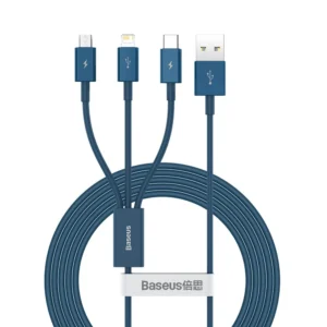 Baseus Superior 3in1 USB cable – Lightning / USB Type C / micro USB 3.5 A 1.5 m blue (CAMLTYS-03)