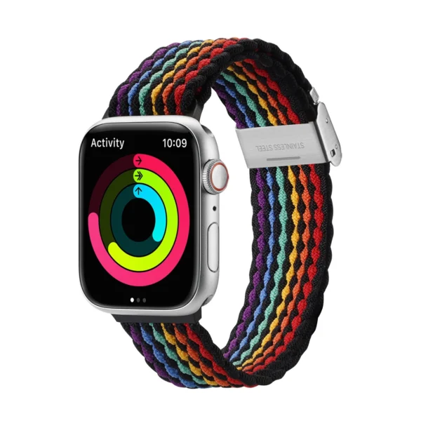 Dux Ducis Strap (Mixture II Version) Apple Watch SE strap, 9, 8, 7, 6, 5, 4, 3, 2, 1 (41, 40, 38 mm) braided band dark stripes bracelet